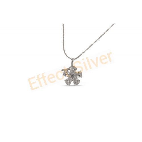 Silver pendant with stone - "Flower"
